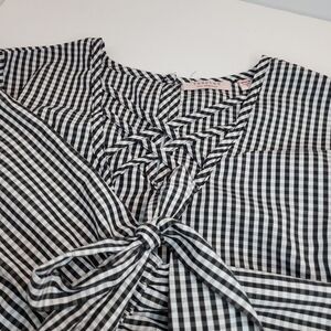 Tempted LA, Black Gingham Check Blouse, Size S